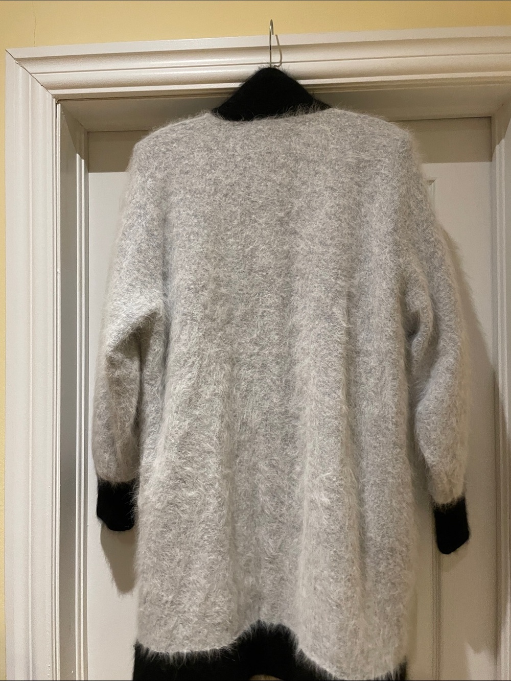 Unique Intl Vintage Angora Long Cardigan with Embroidered Accents MaximalistGlam - Picture 9 of 9